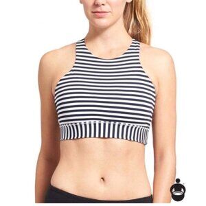 Athleta High Moon Navy Stripe Sports Bra